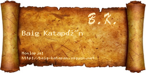 Baig Katapán névjegykártya